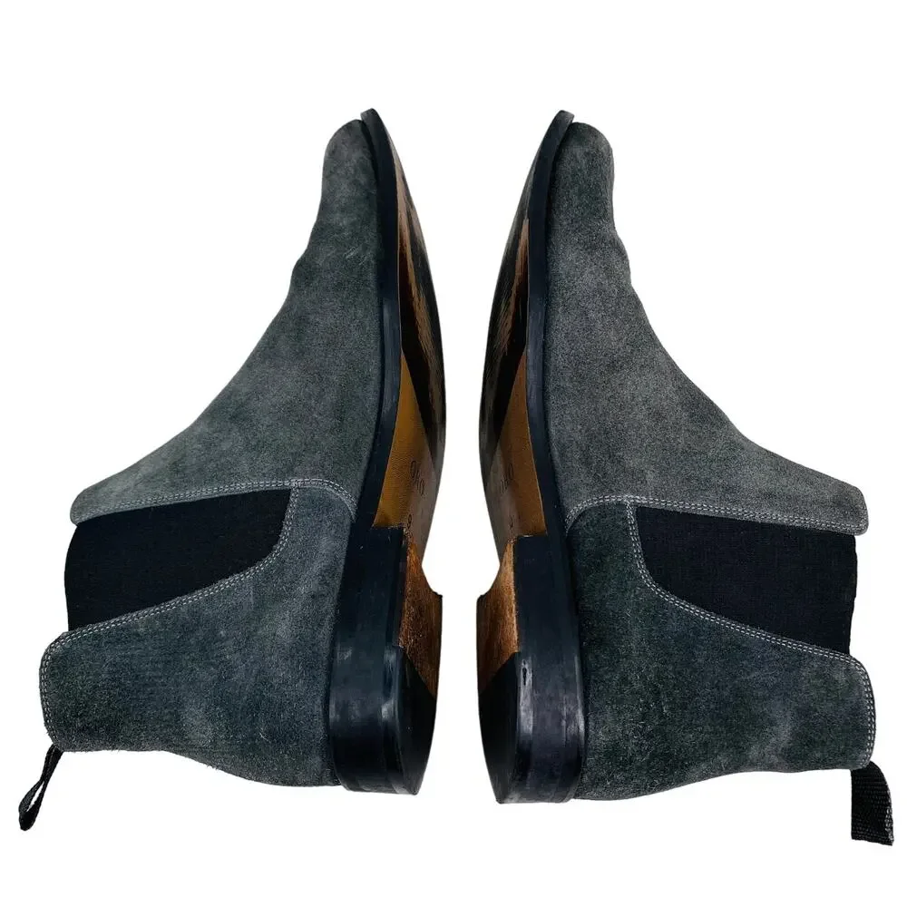 ORO Los Angeles Classic Chelsea Boots Gray Suede 9 EU42